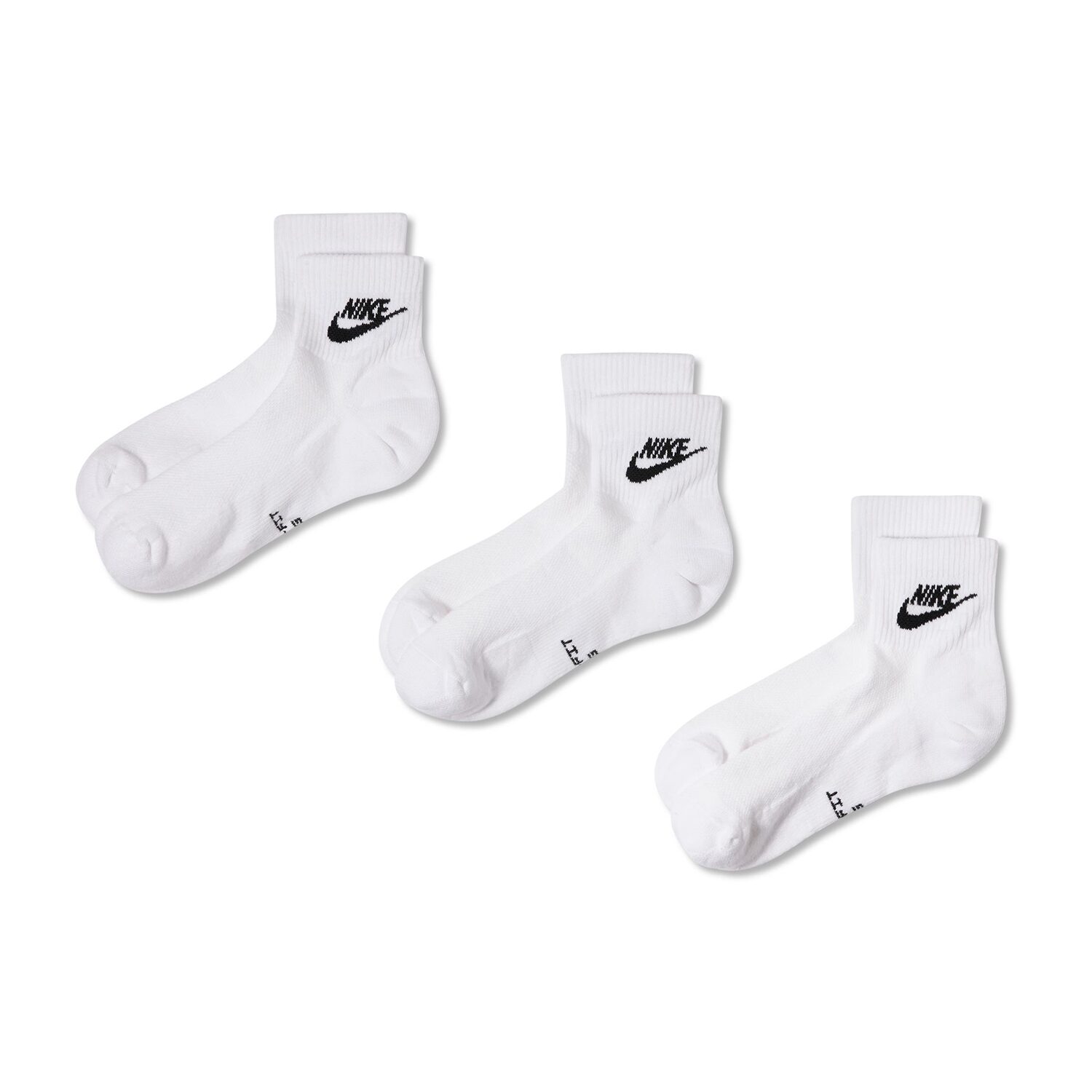 Nike Everyday Elevated Unisex Adult 3 Pair Quarter Ankle Socks