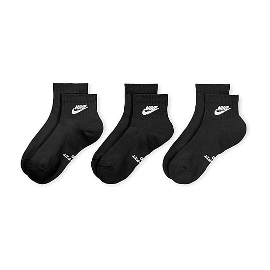 Nike Everyday Elevated Unisex Adult 3 Pair Quarter Ankle Socks