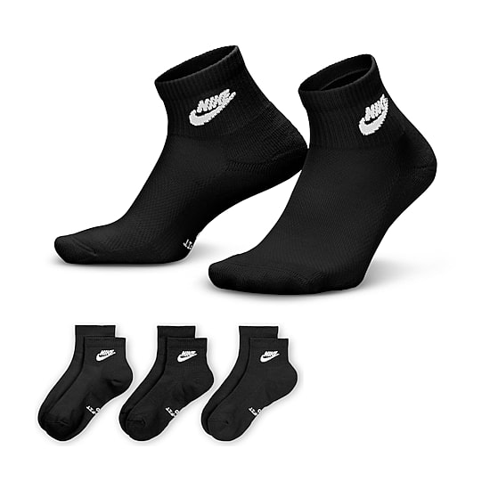 Nike Everyday Elevated Unisex Adult 3 Pair Quarter Ankle Socks