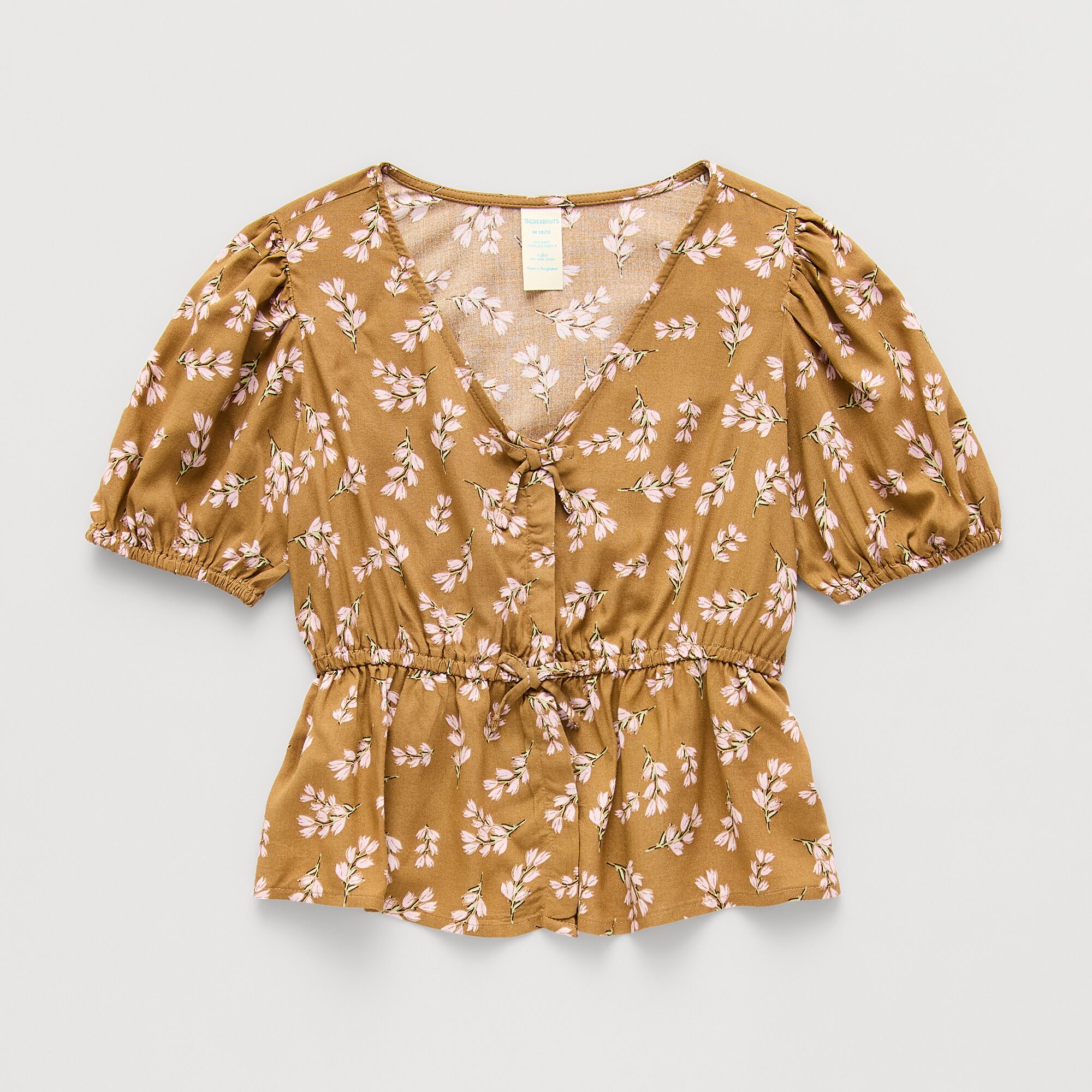 Thereabouts Little & Big Kid Girls V Neck Short Sleeve Blouse