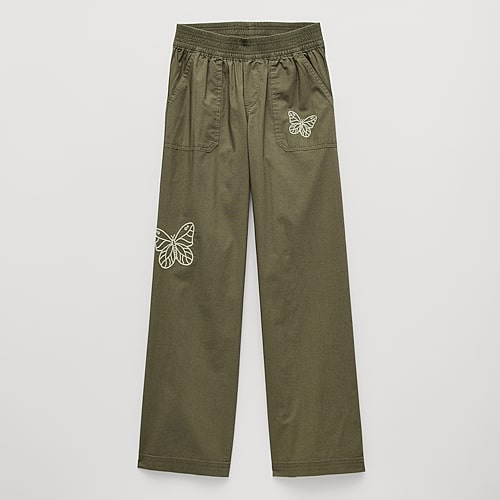 Thereabouts Little & Big Kid Girls Adaptive Seated Wear Mid Rise Straight Regular Fit Pull-on Pant In Green