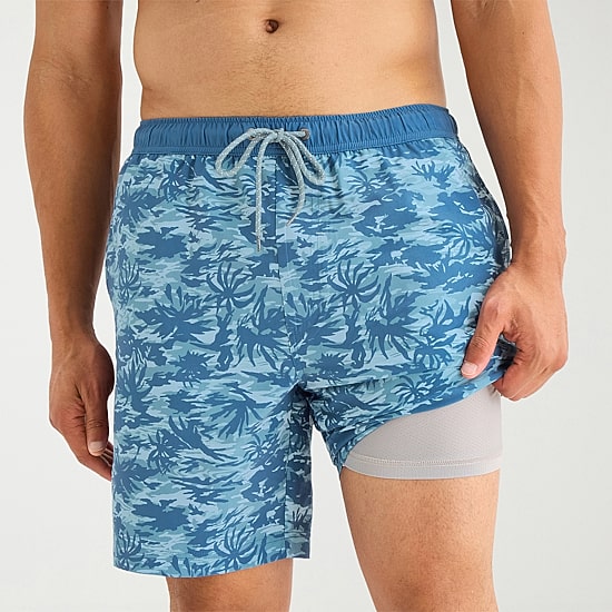 Free Country Mens 7" Camouflage Swim Trunks