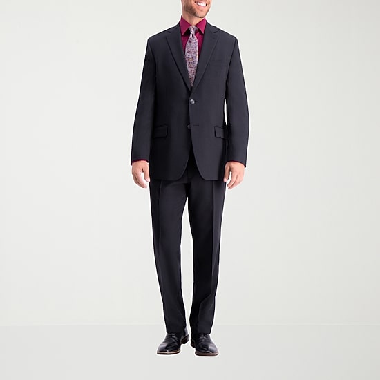 Haggar Travel Performance Tailored Mens Stretch Fabric Modern Fit Suit
