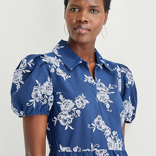 52seven Womens Midi Short Sleeve Floral Shift Dress