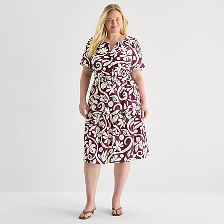premier amour long sleeve midi fit + flare dress Premier Amour Womens Midi V Neck Long Sleeve Puffed Floral Fit + Flare Dress,  Color: Cream Royal Yellow
