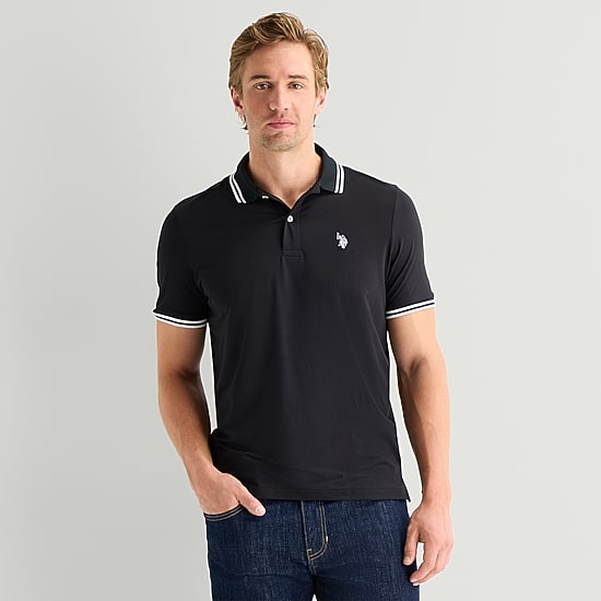 U.S. Polo Assn. Performance Interlock Mens Classic Fit Short Sleeve Polo Shirt