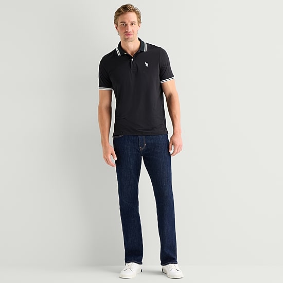 U.S. Polo Assn. Performance Interlock Mens Classic Fit Short Sleeve Polo Shirt