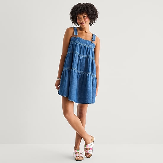 Arizona Womens Juniors Sleeveless Sundress