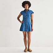 Arizona Womens Juniors Short Sleeve Skater Dress