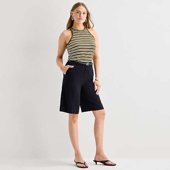 Worthington Womens 12" High Rise Bermuda Short