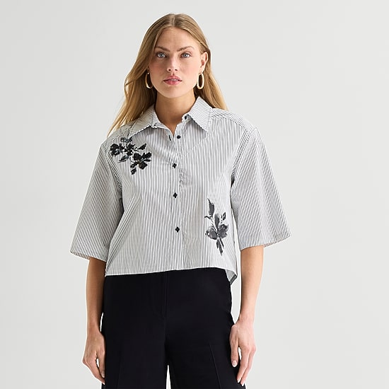 Worthington Womens Short Sleeve Regular Fit Button-Down Shirt