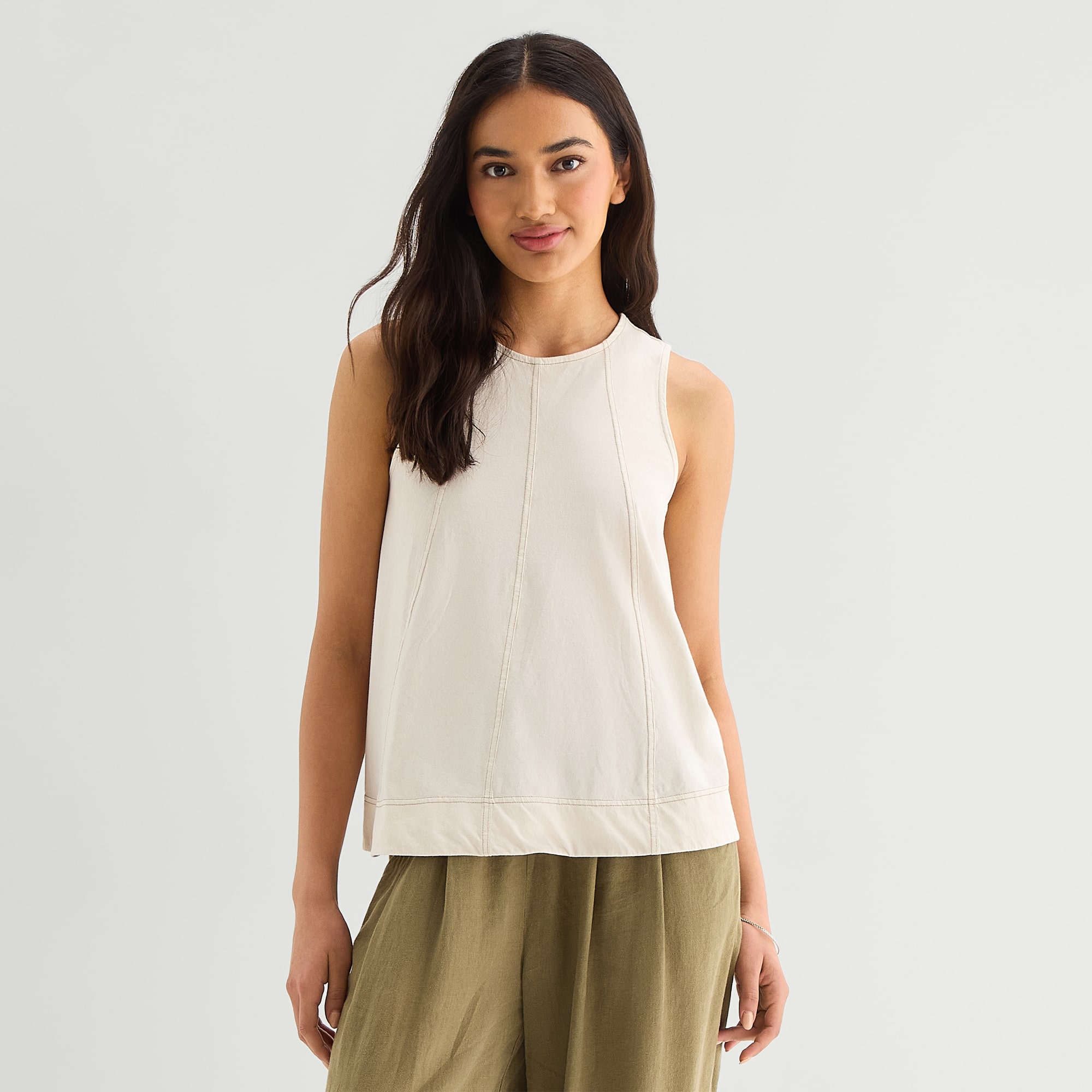 a.n.a Womens Crew Neck Sleeveless Tank Top