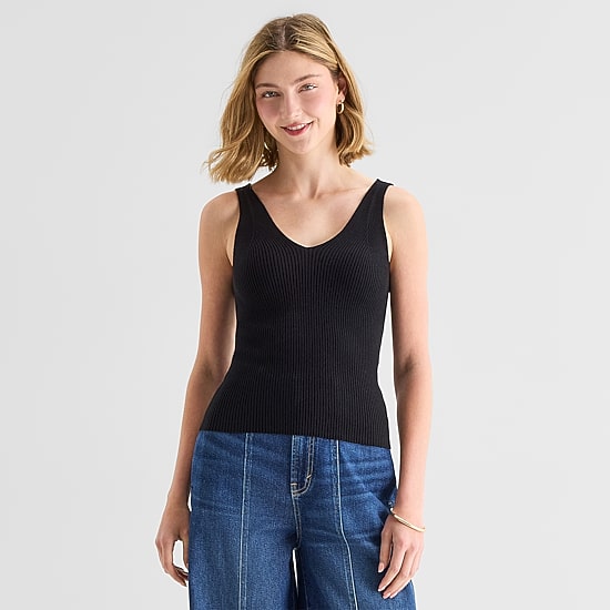 A.N.A Womens V Neck Sleeveless Pullover Sweater