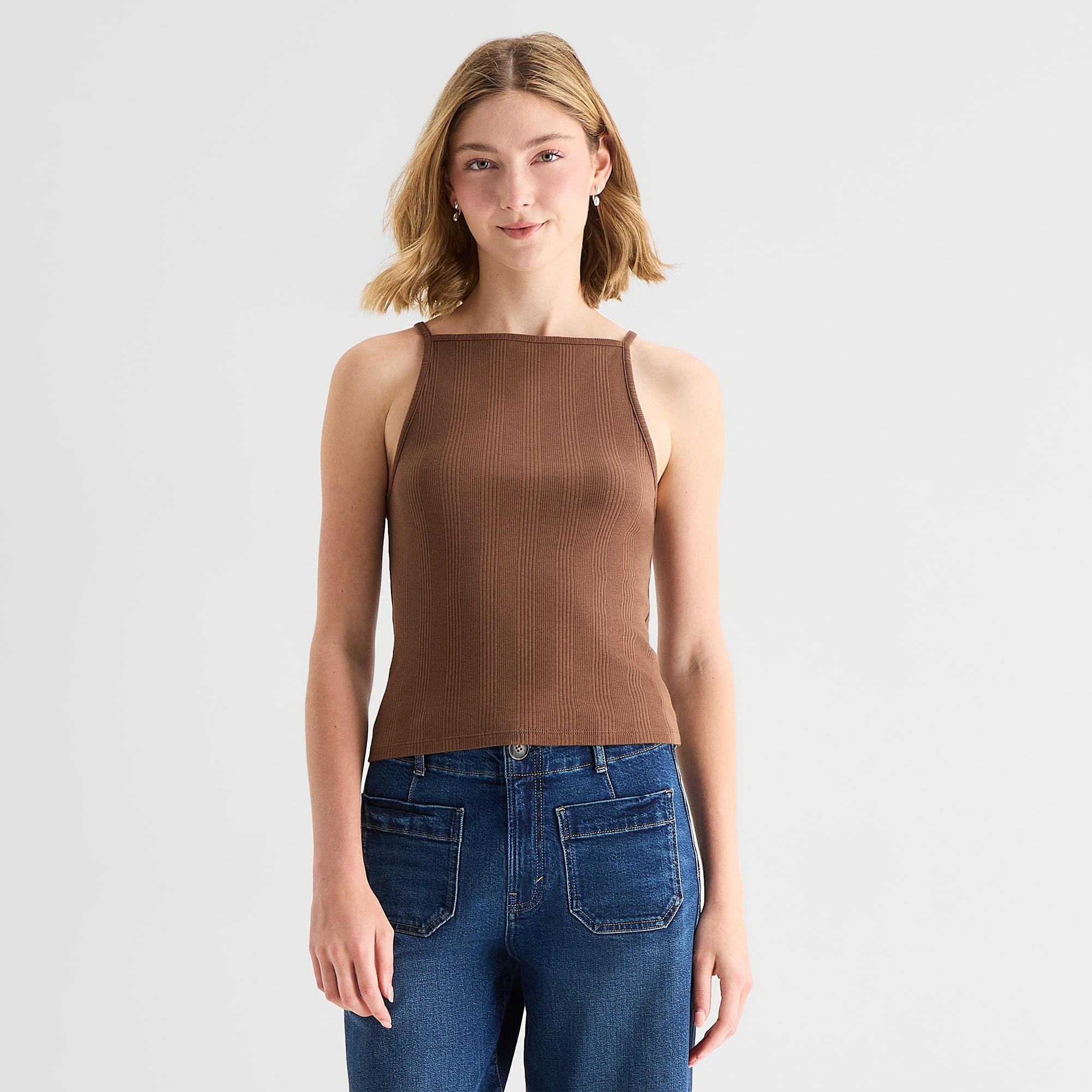 A.N.A Womens Square Neck Sleeveless Tank Top