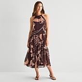 a.n.a Womens Halter Neck Sleeveless Maxi Dress