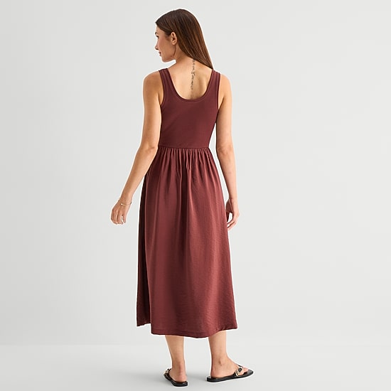 a.n.a Womens U Neck Sleeveless Maxi Dress