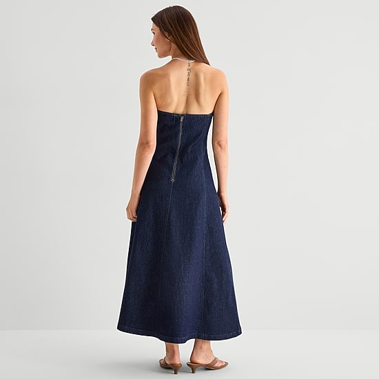a.n.a Womens Midi Sleeveless A-Line Dress