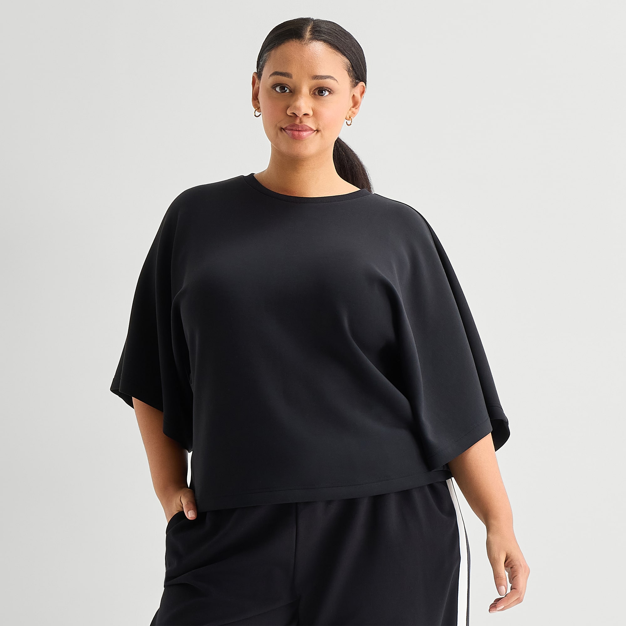 Stylus Womens Plus Crew Neck Short Sleeve T-Shirt