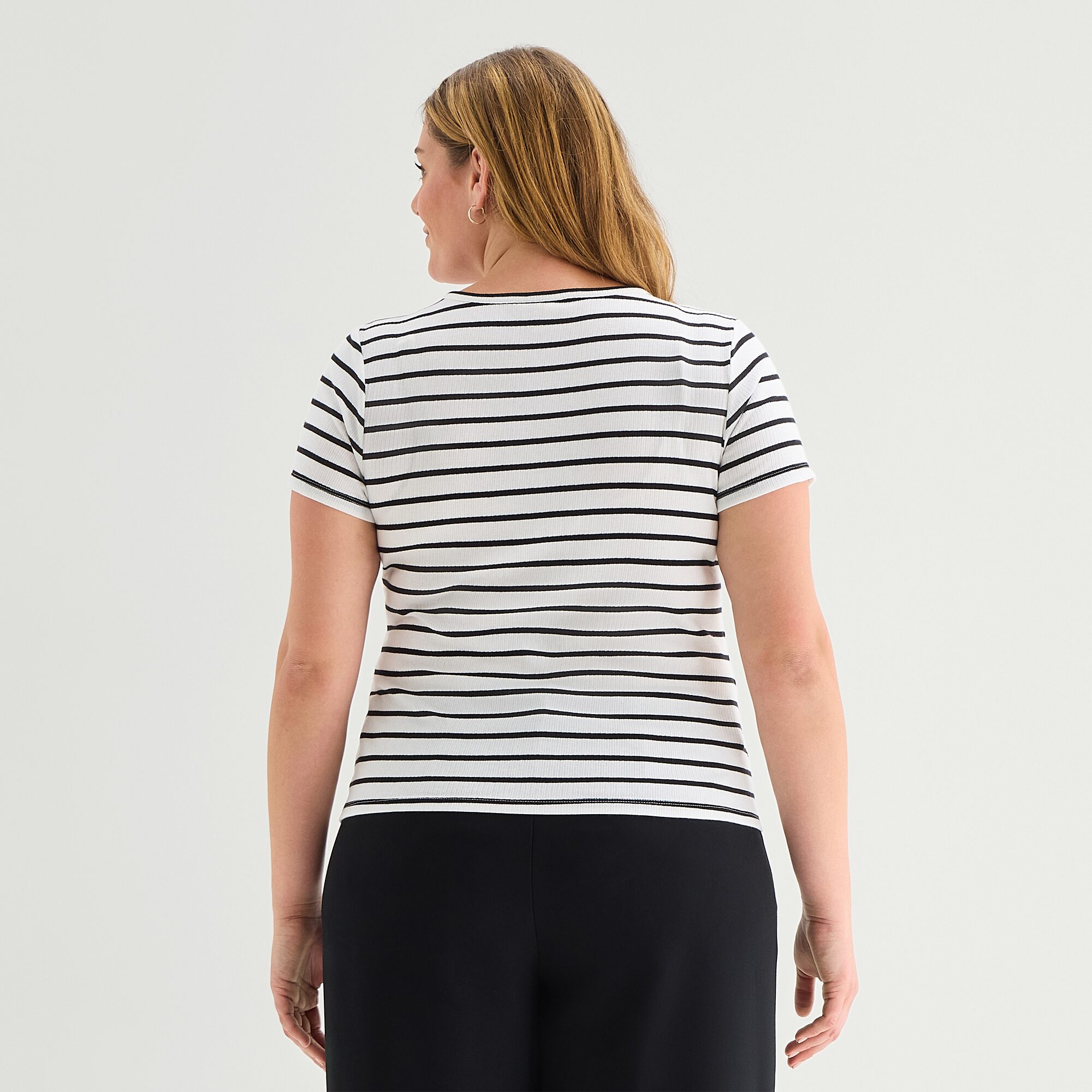 A.N.A Womens Plus Short Sleeve Slim Fit Henley Shirt