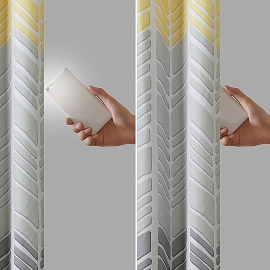 Intelligent Design Kennedy Geometric 50"W X 84"L Grommet Top 100% Blackout Single Curtain Panel