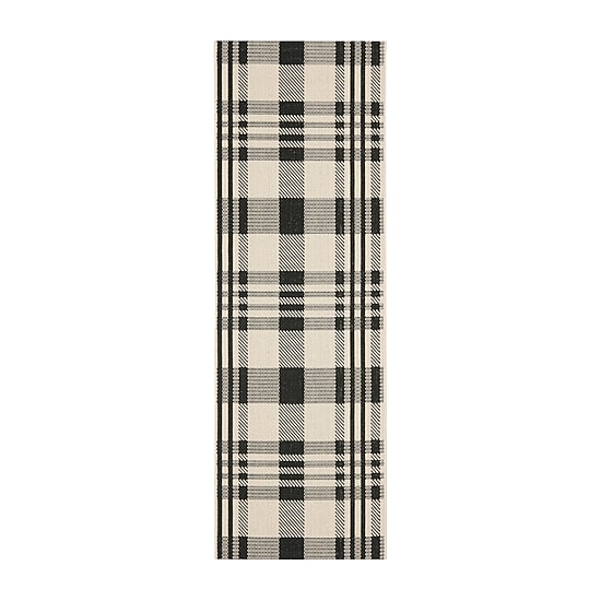 Safavieh Courtyard Collection Cori Plaid Indoor/Outdoor Runner Rug