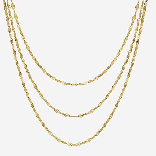 Gold Addiction Womens 14K Gold 17 Inch Link Necklace