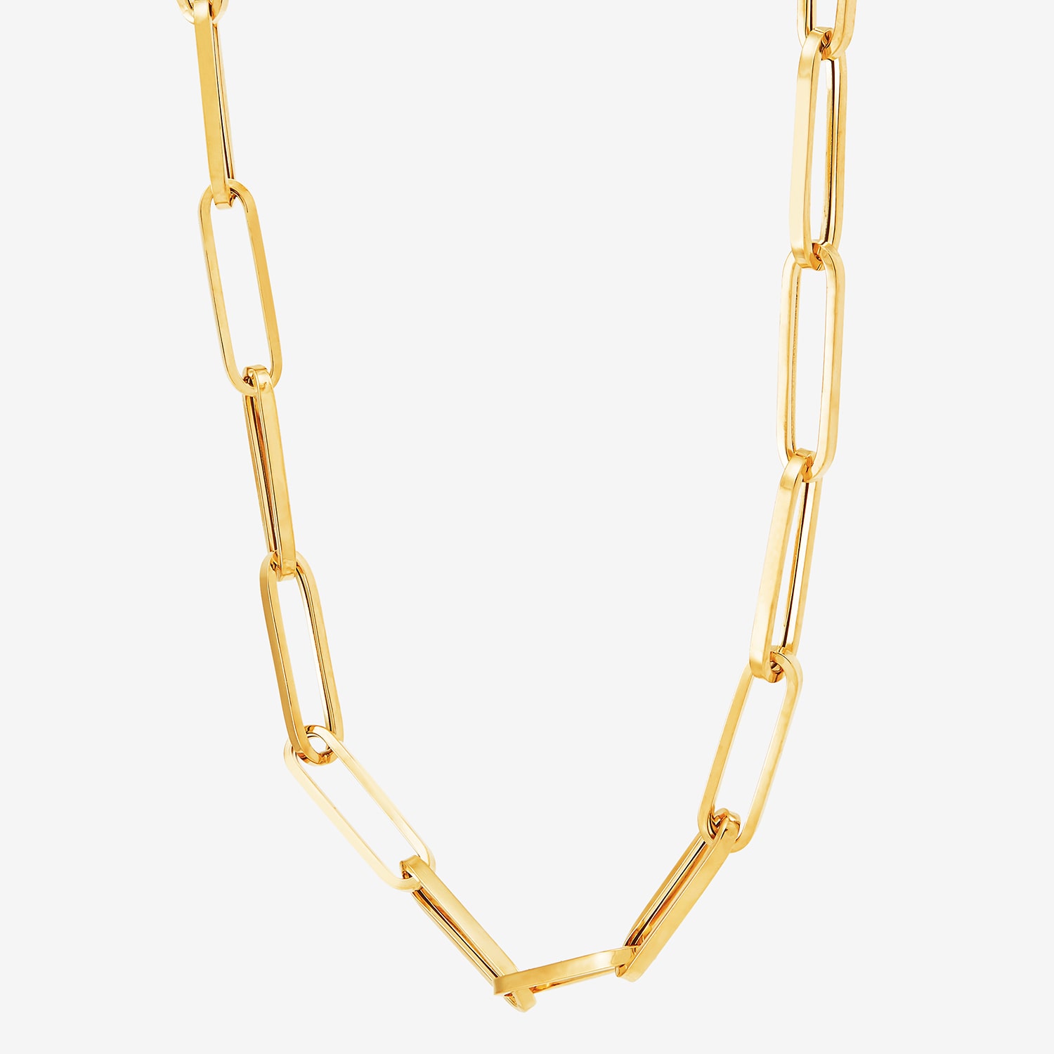 Gold Addiction Womens 14K Gold 18 Inch Paperclip Chain Necklace