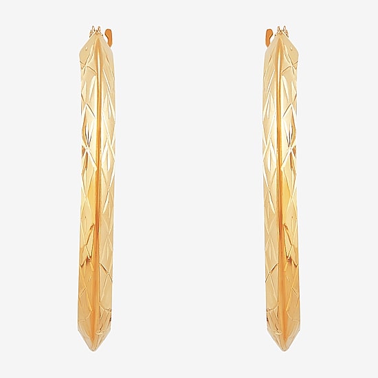 14K Gold Star-Cut Hoop Earrings