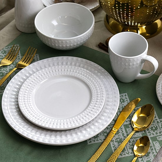 Elama Cara 16-pc. Porcelain Dinnerware Set
