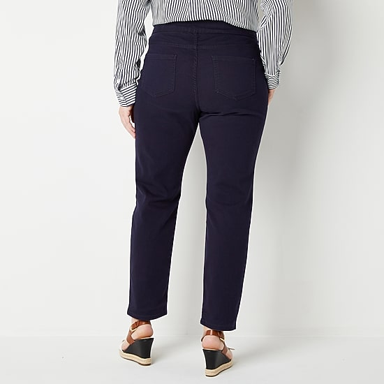 Liz Claiborne Womens Amber Mid Rise Slim Pull-On Pants - Plus