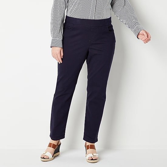 Liz Claiborne Womens Amber Mid Rise Slim Pull-On Pants - Plus