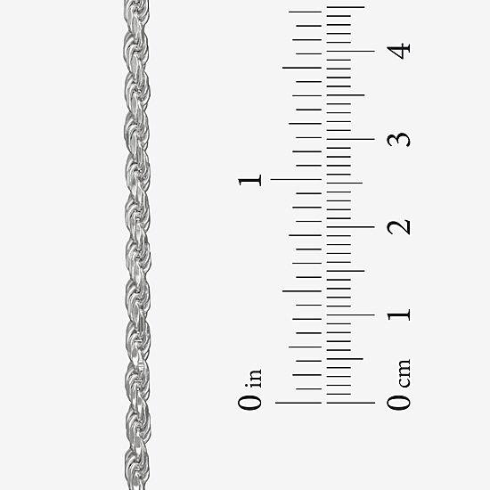 Made in Italy Unisex Adult Sterling Silver 30 Inch Rope Chain Necklace