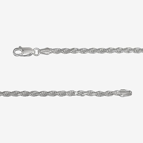 Made in Italy Unisex Adult Sterling Silver 30 Inch Rope Chain Necklace