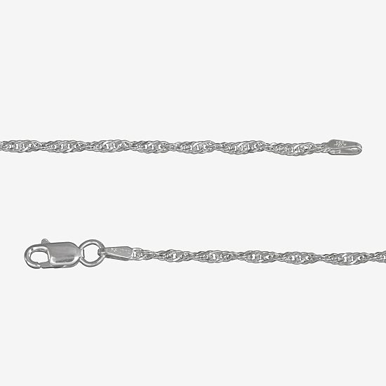 Made in Italy Sterling Silver Solid Singapore Chain Necklace