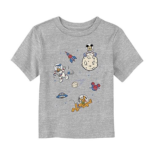 Disney Collection Toddler Unisex Crew Neck Short Sleeve Regular Fit Mickey and Friends Mickey Mouse Graphic T-Shirt, 2t, Gray