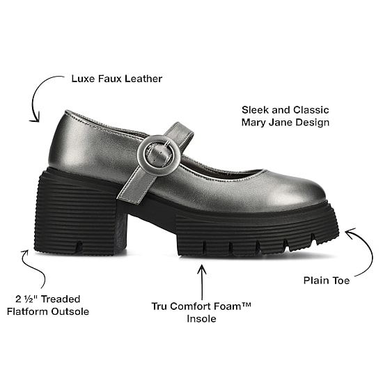 Journee Collection Zarynn Womens Round Closed Toe Mary Jane Shoes