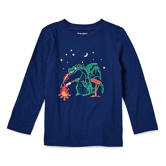 Okie Dokie Toddler & Little Boys Crew Neck Long Sleeve Regular Fit Graphic T-Shirt