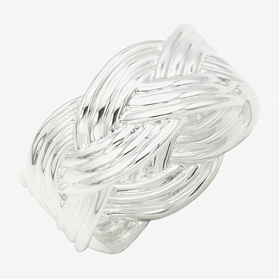 Sparkle Allure Womens 25MM Pure Silver Over Brass Crossover Band