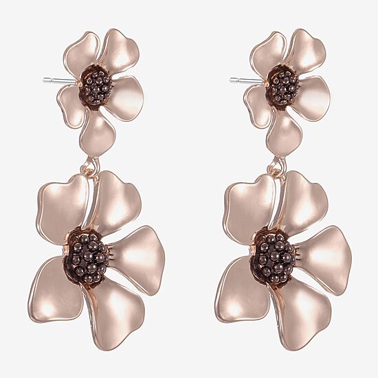 Liz Claiborne Womens Flower Hypoallergenic Drop Earrings
