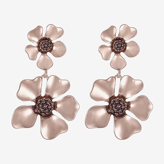 Liz Claiborne Womens Flower Hypoallergenic Drop Earrings