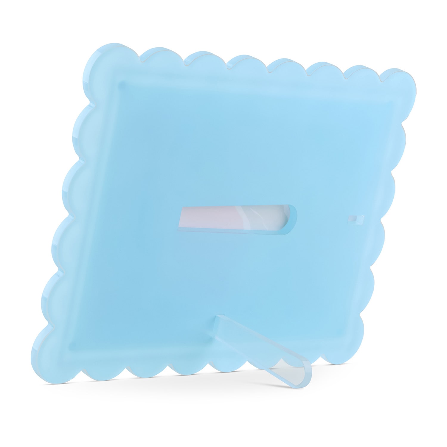 Pink Sky 5 X 7 Scallop Edge Blue Acrylic 1-Opening Tabletop Frame
