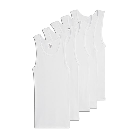 Jockey Cotton Bonus Pack Mens Scoop Neck Sleeveless Quick Dry 5 Pack Tank