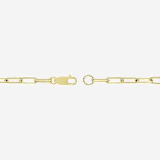 Womens 14K Gold Over Silver 7.25 Inch Solid Link Chain Bracelet