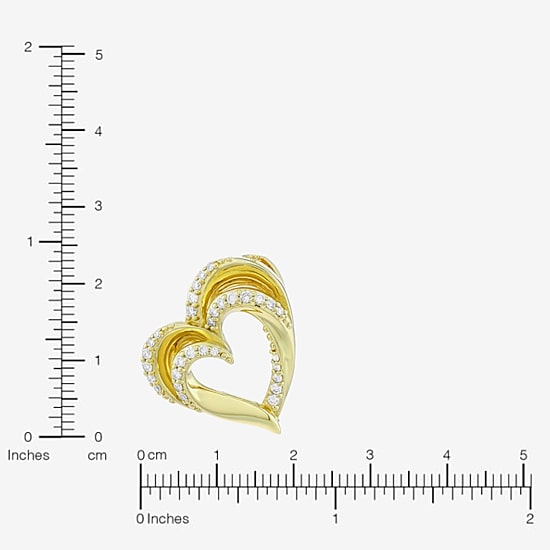 (H-I / Si1) Womens 1/3 CT. T.W. Lab Grown White Diamond 14K Gold Over Silver Heart 18 Inch Pendant Necklace