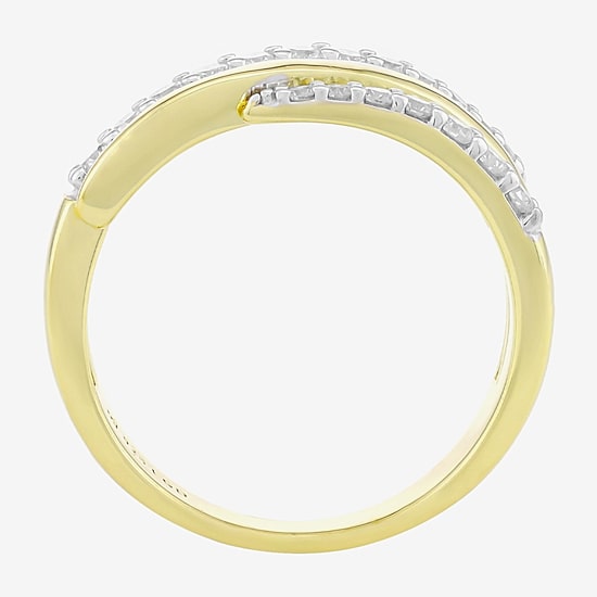 (H-I / Si1) Womens 3.5MM 3/8 CT. T.W. Lab Grown White Diamond 14K Gold Over Silver Band