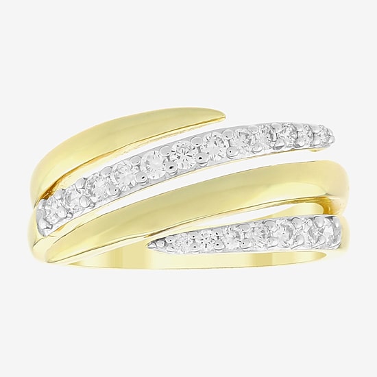 (H-I / Si1) Womens 3.5MM 3/8 CT. T.W. Lab Grown White Diamond 14K Gold Over Silver Band