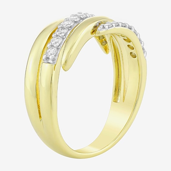 (H-I / Si1) Womens 3.5MM 3/8 CT. T.W. Lab Grown White Diamond 14K Gold Over Silver Band
