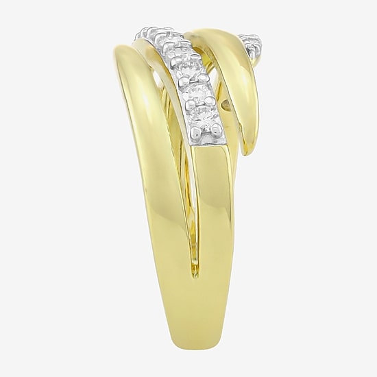 (H-I / Si1) Womens 3.5MM 3/8 CT. T.W. Lab Grown White Diamond 14K Gold Over Silver Band