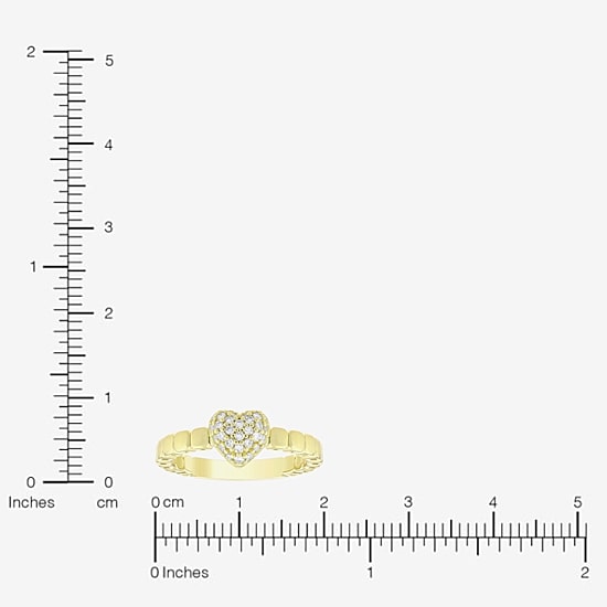 (H-I / Si1) Womens 1/5 CT. Lab Grown White Diamond 14K Gold Over Silver Heart Cocktail Ring