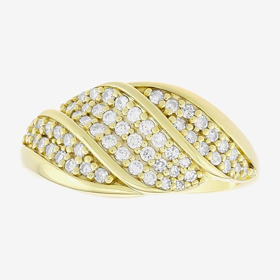 (H-I / Si1) Womens 3/8 CT. T.W. Lab Grown White Diamond 14K Gold Over Silver Band